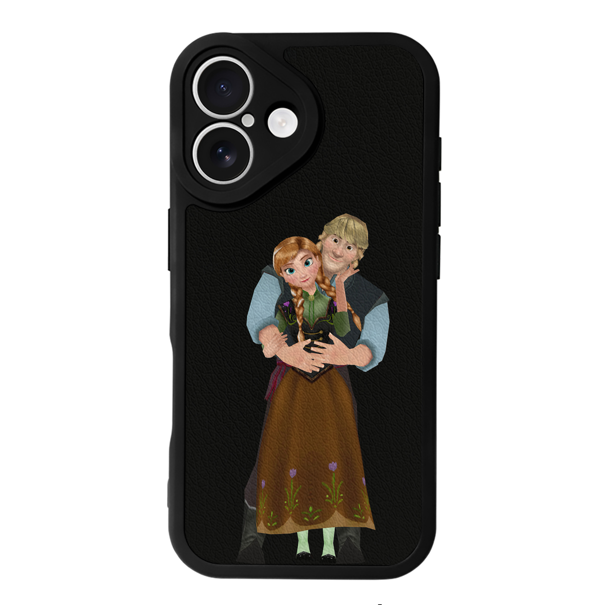 （画像用） アナと雪の女王 アンナ エルサ Frozen Anna Elsa 【iPhone 16シリーズ対応】シリコンスマホケース（レザー調） 材質：シリコン